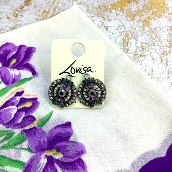 Lovisa Silver and Purple Crystal Earrings - Picture 3 of 4